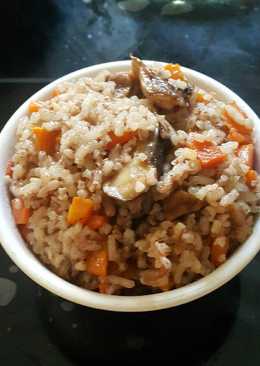 Nasi tim wortel jamur