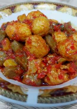 Balado PuSo (telor puyuh-bakso)