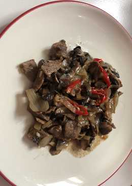 Tumis jamur champignon daging sapi