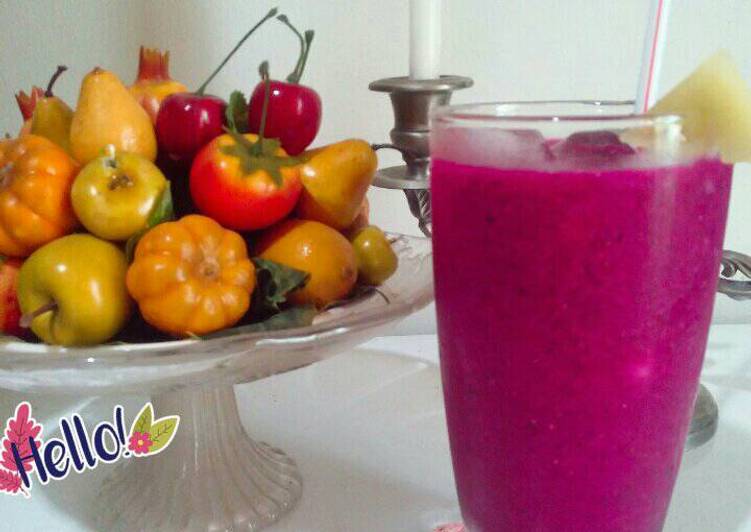 resep masakan GM Diet (Day 1) - Part 2 - Jus Buah Naga Mix ??????