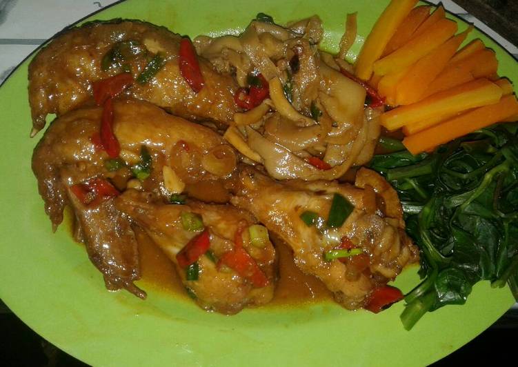 bahan dan cara membuat Hot Spicy Chiken Wing with Saos Jamur ????