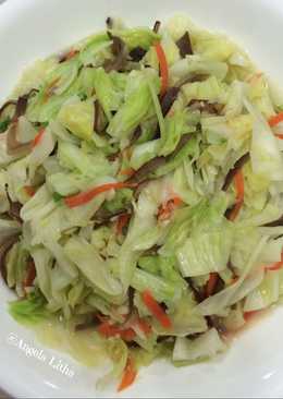 Tumis sayur kubis & jamur kuping, menu sederhana