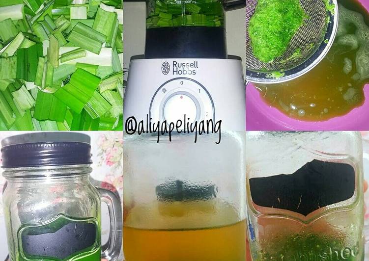 bahan dan cara membuat Pandan juice-ekstrak pandan/pewarna hijau alami