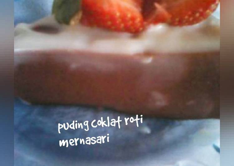 bahan dan cara membuat Puding coklat roti tawar