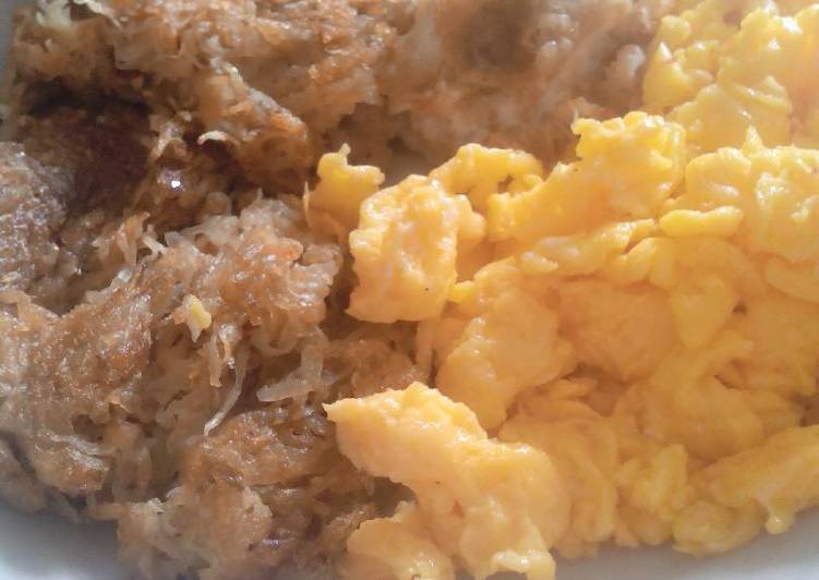 gambar untuk resep Cheessy Hash Brown with Scramble Egg