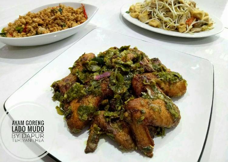 resep lengkap untuk Ayam Goreng Sambel Lado Mudo aka Ayam Goreng Sambel Cabe Hijau