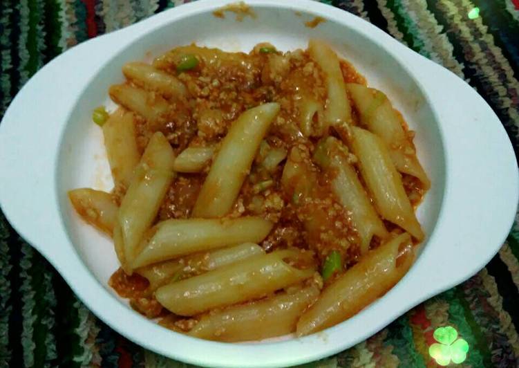 resep makanan Pasta Pene saus tuna asam manis (MP-ASI 18 month)