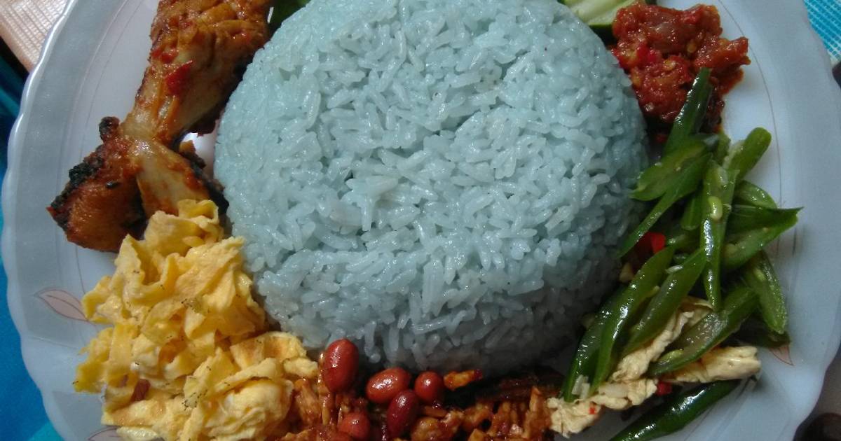 54 resep  nasi  gurih  bunga telang enak  dan  sederhana  Cookpad