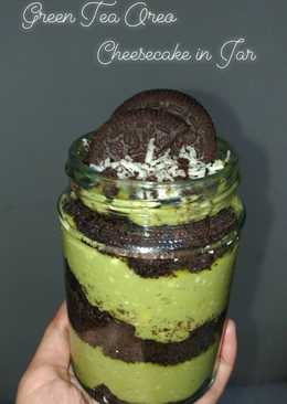 Greentea Oreo Cheesecake in Jar