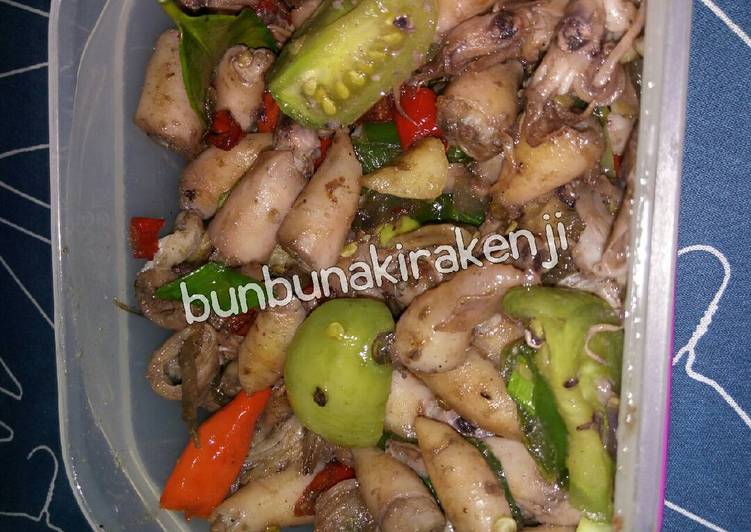 resep lengkap untuk Oseng baby cumi asin tomat & cabe hijau