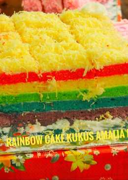 Rainbow cake kukus ny.liem empuk enak wangi