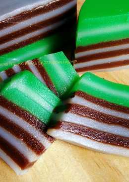 Lapis tepung beras pandan coklat