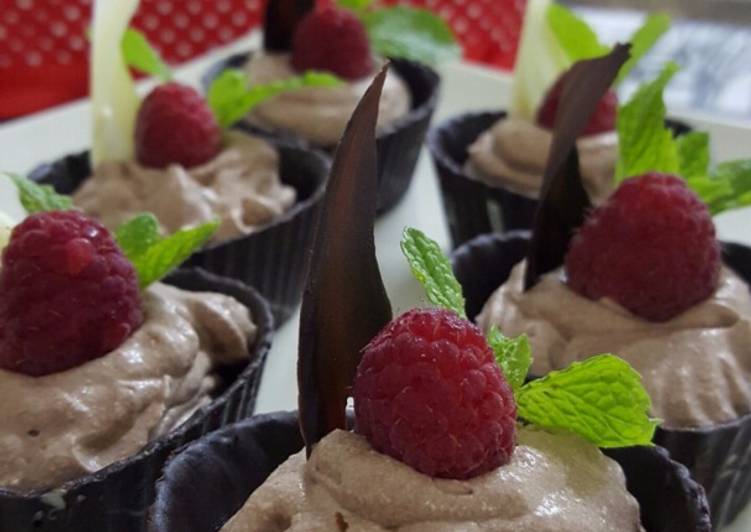 resep masakan Raspberry Chocolate Cheese Mousse