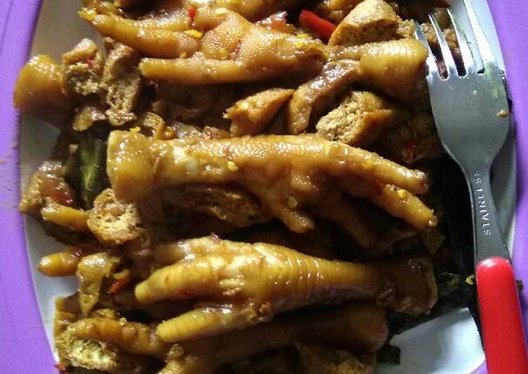 resep lengkap untuk Ceker Tahu Super Pedas