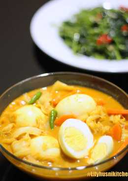 Telur kari dan sayuran