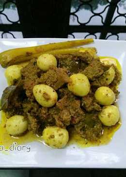 Rendang daging telor puyuh