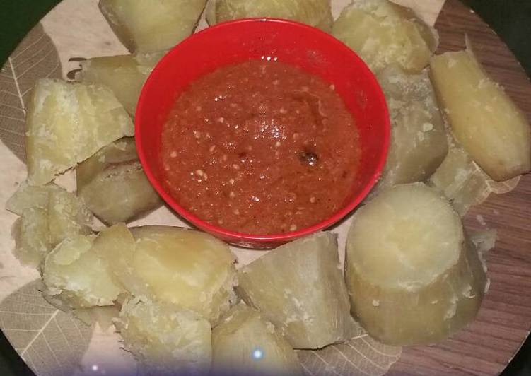 gambar untuk resep Ubi rebus sambal terasi