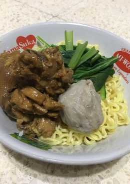 Mie Ayam Kepala Bakso Homemade (Tanpa Minyak Ayam)