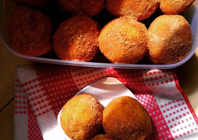 cara membuat Donat Kapas Tepung Custard