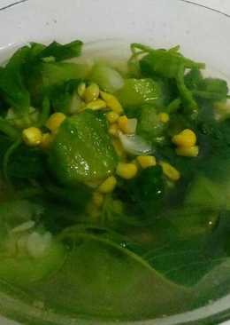 Sayur bening bayam oyong jagung (jangan kunci)