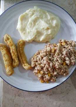 Mashed potato dan telor kornet (tanpa minyak)