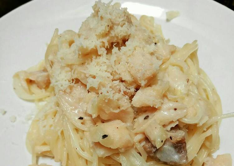 cara membuat Spaghetti Tuna Carbonara