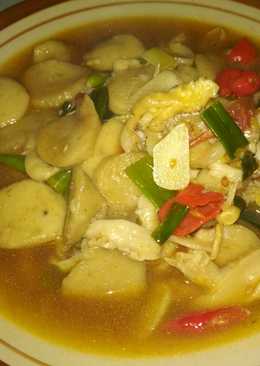 Tumis jamur bakso saos teriyaki