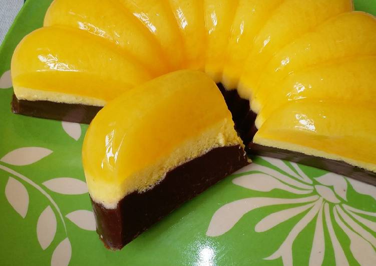 resep makanan Puding busa jeruk lapis coklat