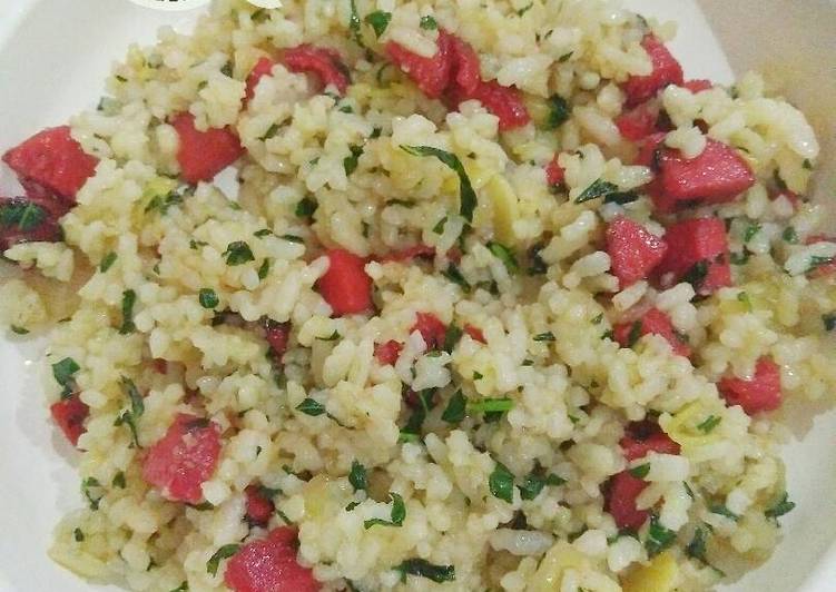 Resep Mpasi (1y+) Nasi Goreng Bayam+Sosis