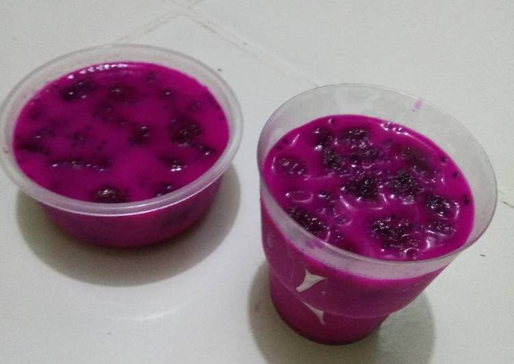 resep lengkap untuk Puding buah naga mpasi 10m