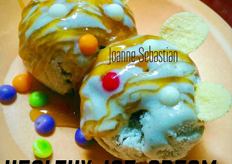 cara membuat Healthy ice cream (banana caramel)