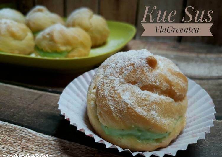 cara membuat Kue Sus (Choux Pastry) Vla Greentea