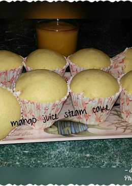 Mango juice steam cake