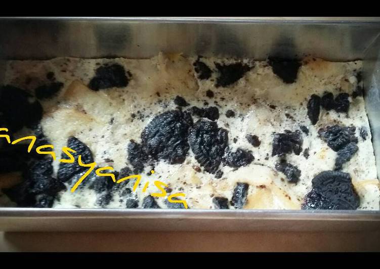 resep lengkap untuk Puding Roti Oreo Kukus