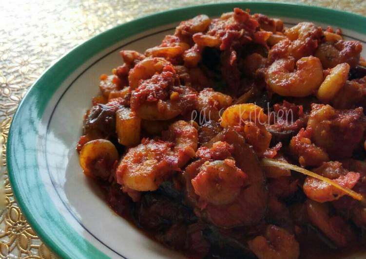 gambar untuk resep makanan Udang Terong Balado