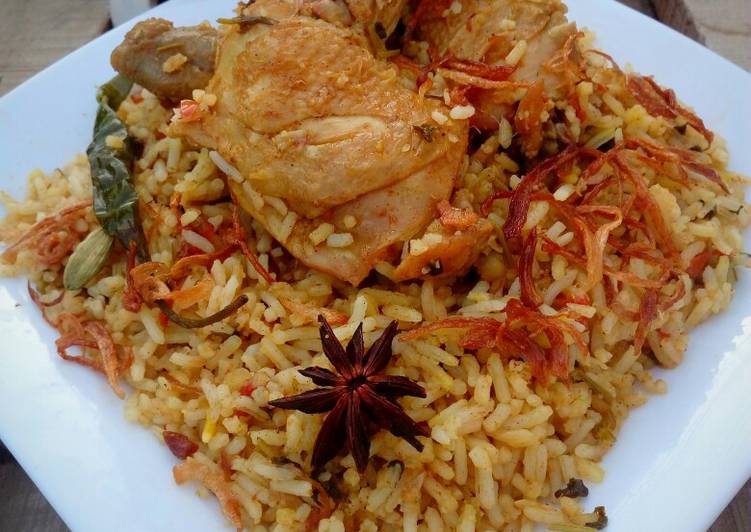 resep makanan Nasi Briyani Ayam Mudah (Hydrabad Style)