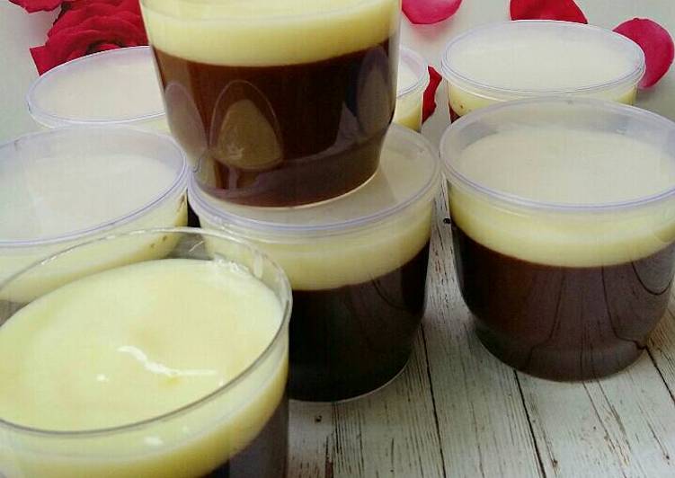 resep Puding coklat vla vanilla ala kfc