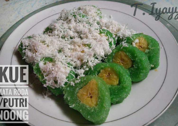 bahan dan cara membuat Kue mata roda / putri noong