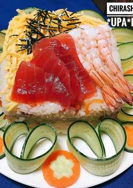 Niiyama Chirashizushi cake (sushi cake) #nasi tumpengnya org jepang#