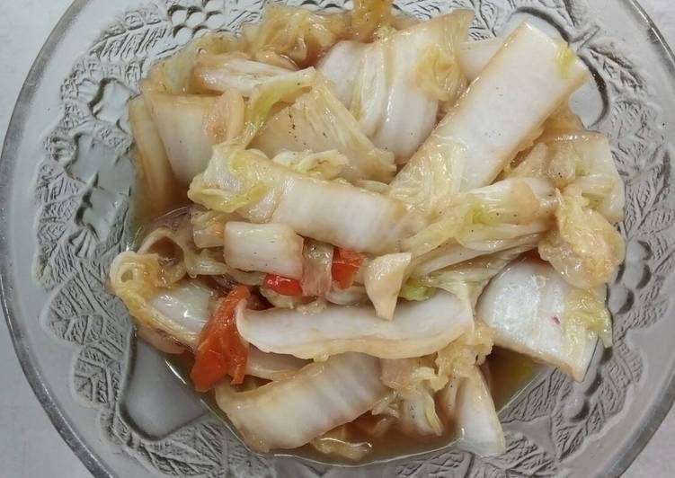 gambar untuk resep Tumis sawi putih simpel