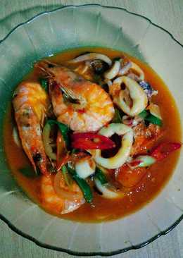 Udang Cumi Saus Tiram Pedas