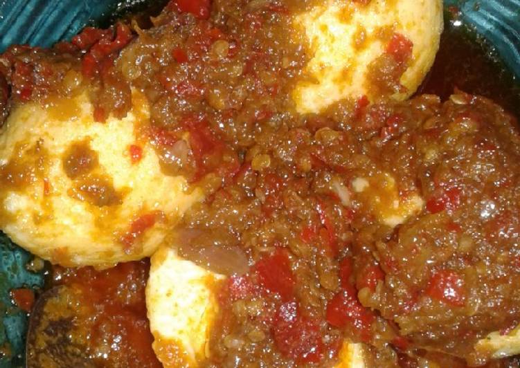 resep lengkap untuk Telur balado asli pedes endes