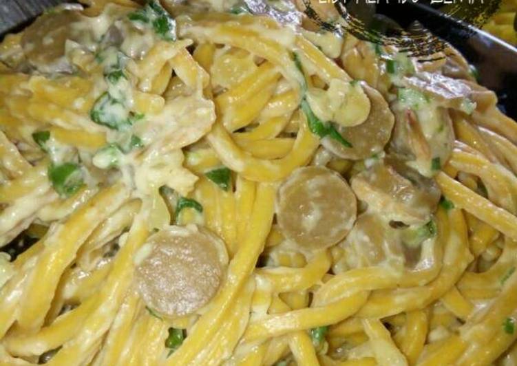 Resep Spageti carbonara versi mie lidi Karya Sri Rahayu Ningsih (Ibu
Zema)