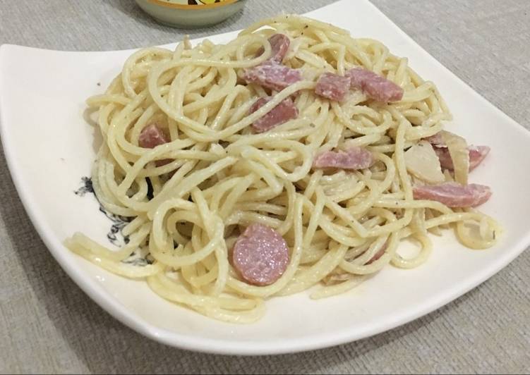 gambar untuk resep makanan Spaghetti cream maknyuss dan mudah