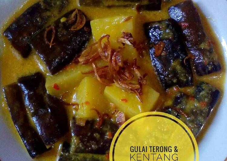 bahan dan cara membuat Gulai Terong Ungu & Kentang