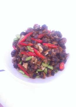 Tumis pete kerang mini