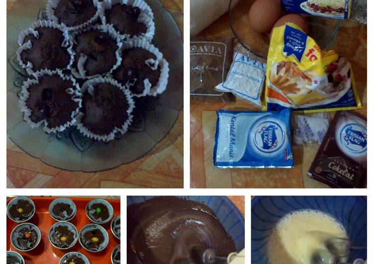 resep lengkap untuk Brownies cheese cup kukus topping chacha