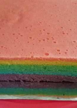 Rainbow cake kukus