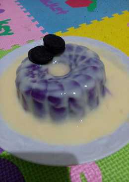 Puding ubi ungu + fla susu keju