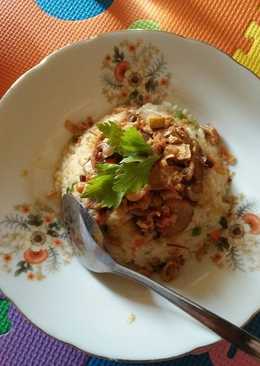 Nasi tim ayam jamur